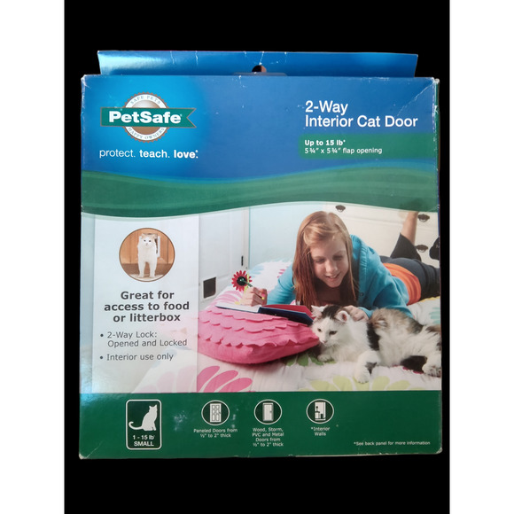 PetSafe 2-way Interior Flap Cat  Door for Walls or Doors set of 2 - Picture 2 of 3